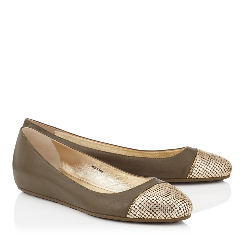 JIMMY CHOO - Waine Flat - Canyon/Gold - EU Size: 40 NWOBox